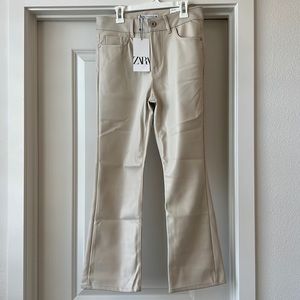 Zara mini flare faux leather pants